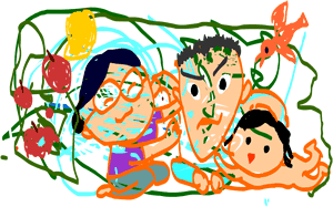 【画像】PCで描いた絵「家族」